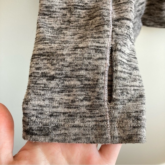 Athleta Gray Heathered Knit Cowl Hooded Sweatshirt L - Picture 2 of 12